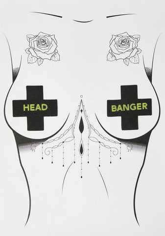 Head Banger Cross Nipple Pasties