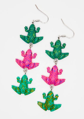 Hip Hoppin' Frog Earrings