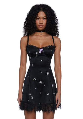 Enchanted Forest Embroidered Floral Dress