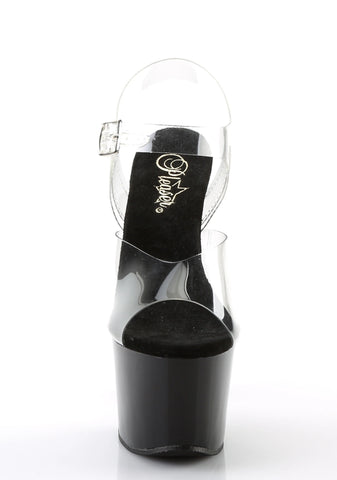 Sky-308 Platform Ankle Strap Sandals-Clear-Black