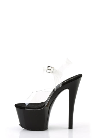 Sky-308 Platform Ankle Strap Sandals-Clear-Black