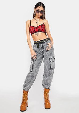 Think Fast Graphic Bralette