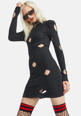 Break The Pattern Cutout Mini Dress