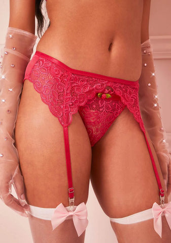 Rubine Yours Truly Lace Garter Set