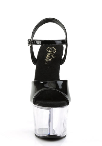 Sky-309 Platform Ankle Strap Sandals-Clear