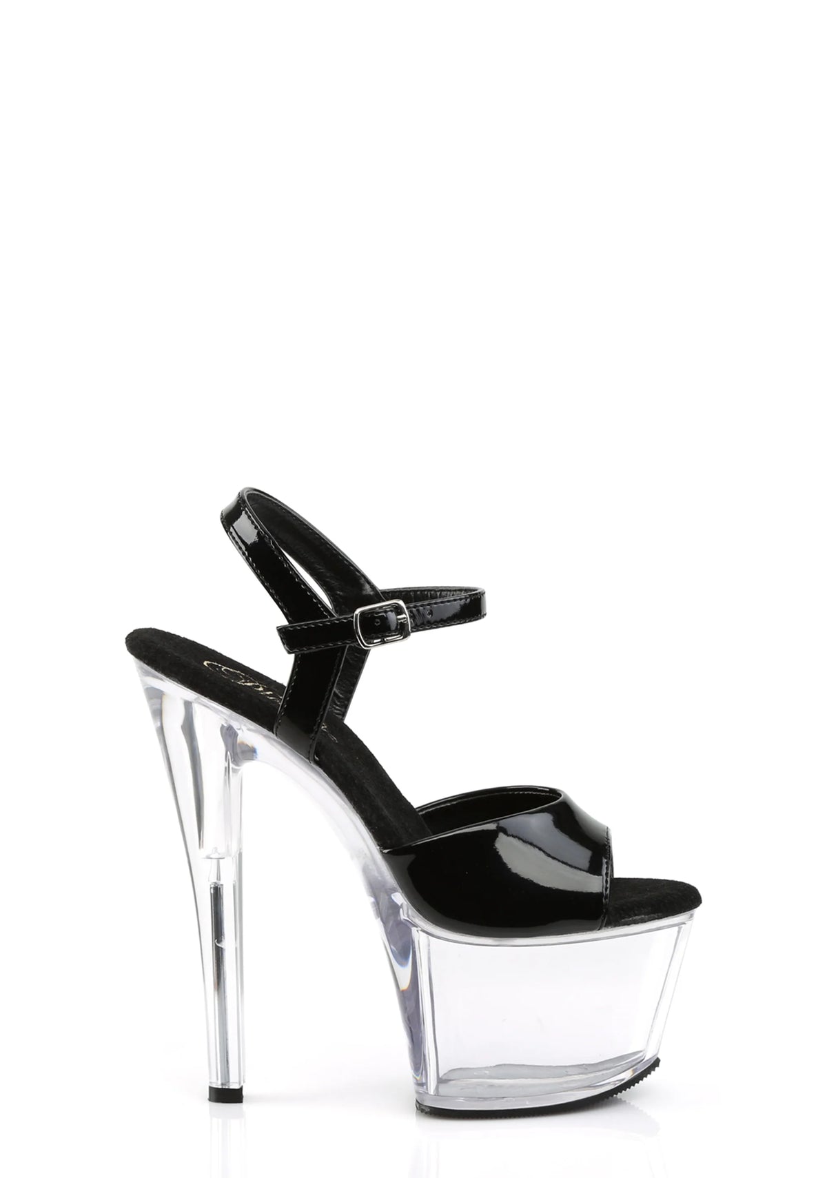 Sky-309 Platform Ankle Strap Sandals-Clear