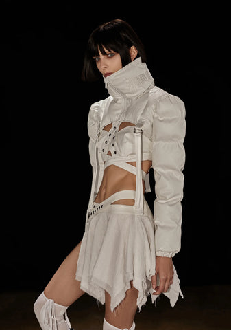 Filter High Neck Puffer Shrug Jacket