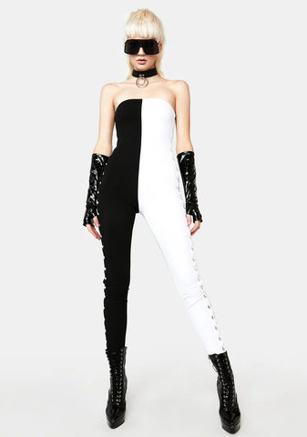 Run The Show Lace-Up Jumpsuit