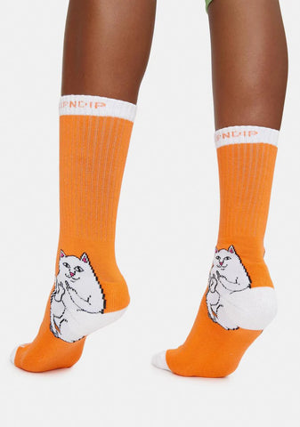 Orange Lord Nermal Crew Socks