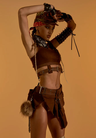 Scorched Earth Utility Bra Top - Brown