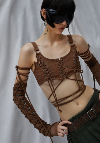 Tempo Lace-Up Bustier And Gloves Set