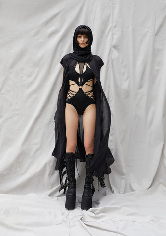 Tempo Lace-Up Cut-Out Bodysuit