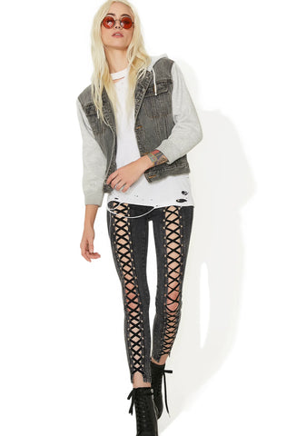 Vintage Denim Hoodie