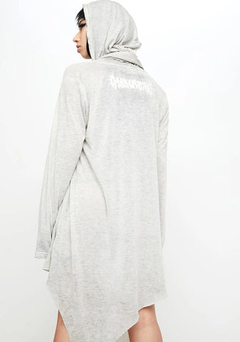 Atmosphere Unisex Hooded Asymmetrical Top With Scarf