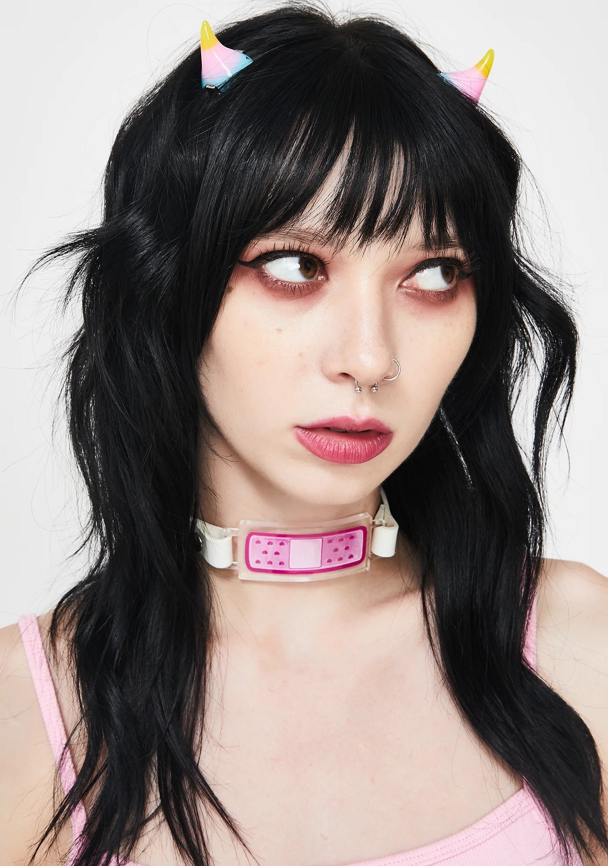 Rainbow Horror Hair Horns