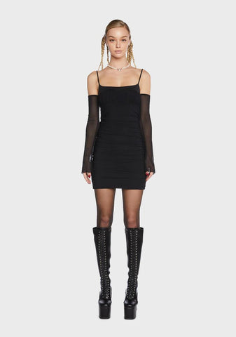 Cut Out Shoulder Mini Dress