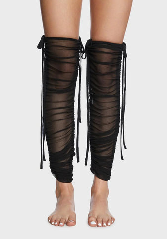 Bassline Mesh Thigh High Stockings