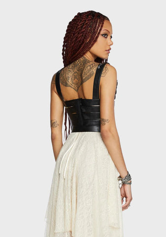 Divided Attention Harness Top - Vegan Leather