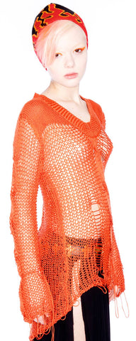 Loose String Sweater - Orange