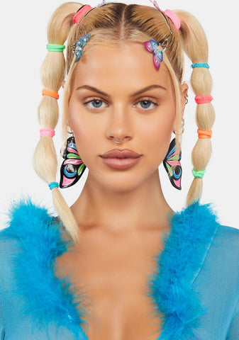 Neon Fairy Butterfly Earrings