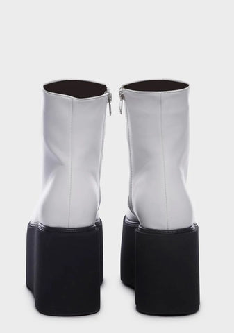 White Renegage Platform Boots