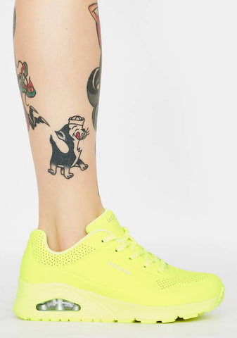 Yellow Neon Nights Uno Sneakers