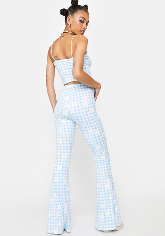 Cornflower Get Your Fix Flare Pants