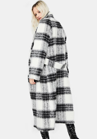 Top Of The Class Plaid Wool Coat