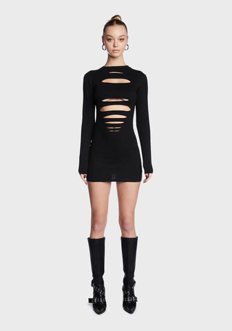 Slashed Mini Dress