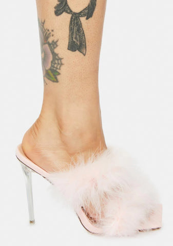Pink Pixie Faux Fur Heels