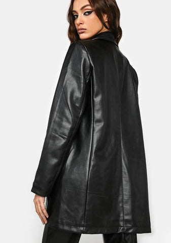 Vegan Leather Blazer