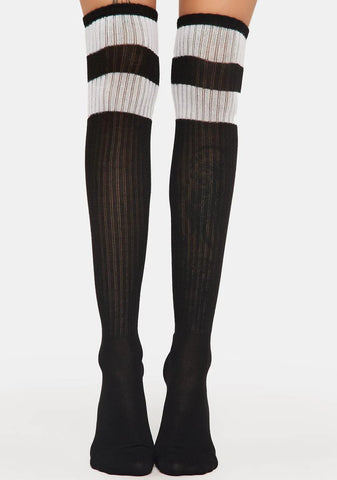 Rugby Athletic Striped Knee High Socks