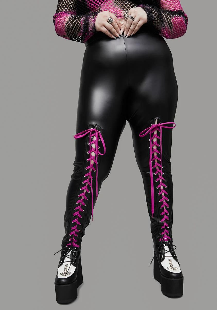 Our Dirty Little Secret Lace Up Leggings