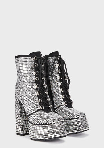 Rocco Platform Boots - Silver