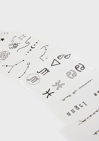 Zodiac Pack: Cancer + Scorpio + Pisces Temporary Tattoo Pack