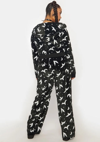 Plus Bat Behavior Velvet Track Pants