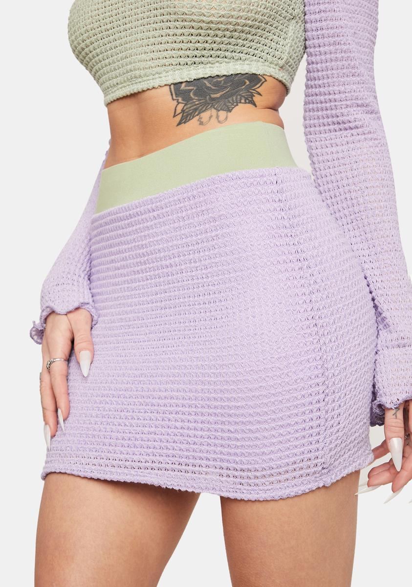 Lilac Follow The Music Crochet Skirt