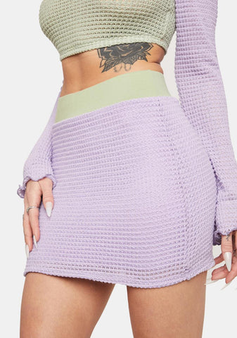 Lilac Follow The Music Crochet Skirt
