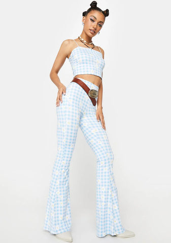 Cornflower Get Your Fix Flare Pants