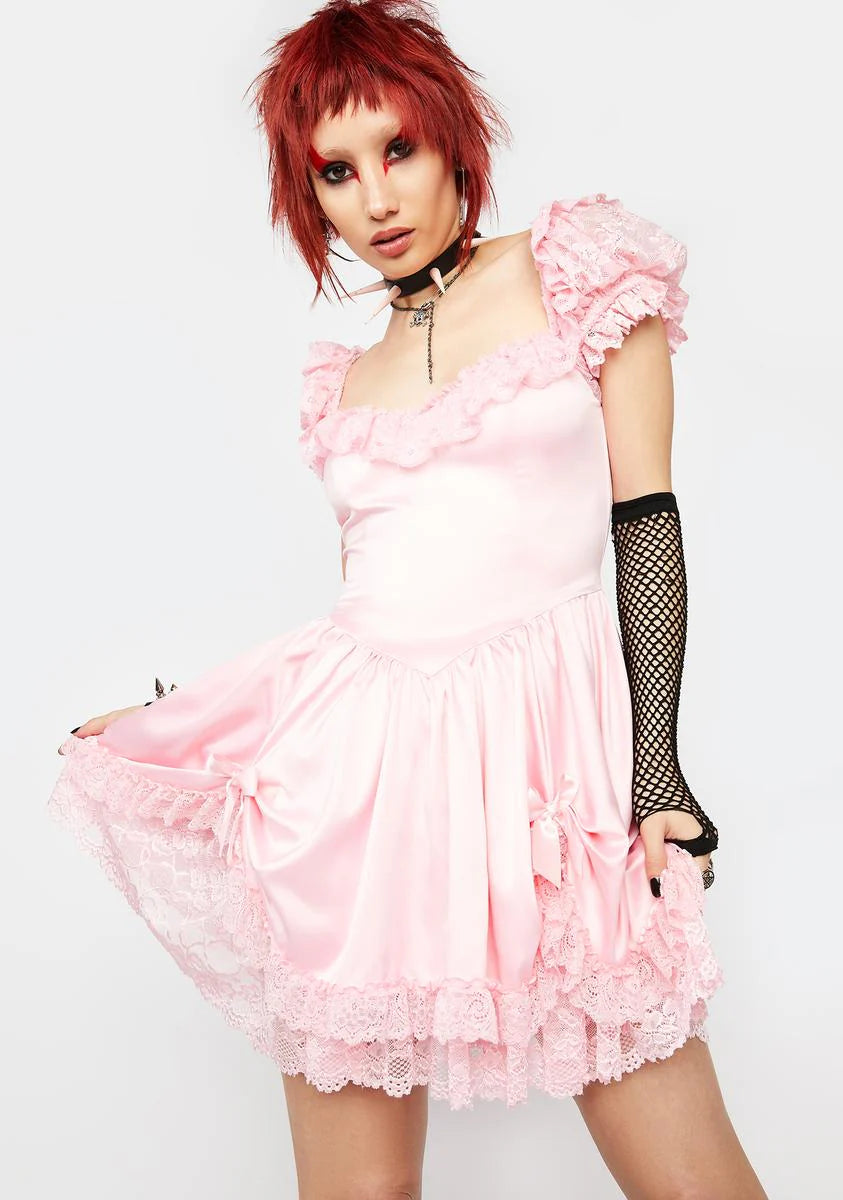 Sugar Bad Meets Evil Satin Mini Dress