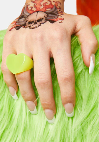 Happy Neon Love Heart Ring