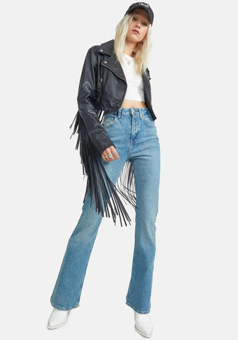 Vintage Distressed Flare Jeans