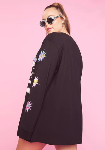 Plus Boom Boom Pow Oversized Graphic Tee
