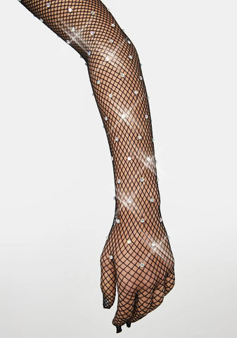 Spotlight Babe Rhinestone Gloves