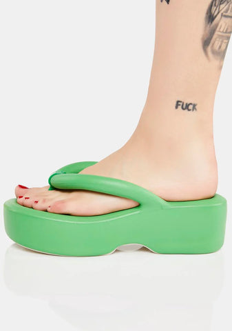 Green Free Platform Sandals