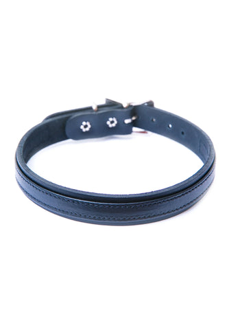 Strap Tease Leather Choker - Purple