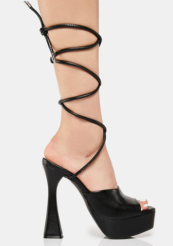 Feelin' Flirty Platform Wrap Heels