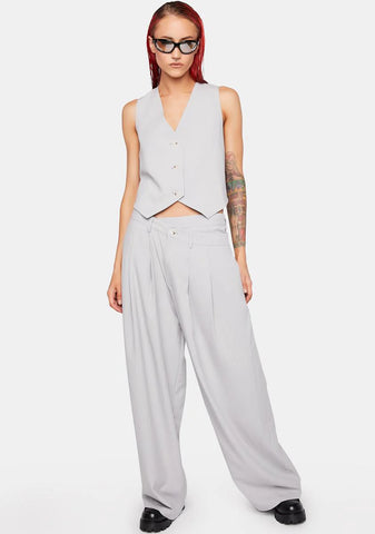 Grey Pinstripe La Mesa Pants