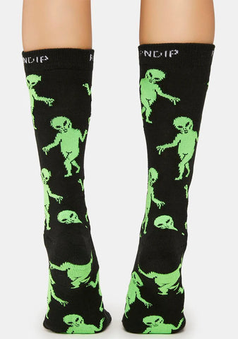 Alien Dance Party Crew Socks