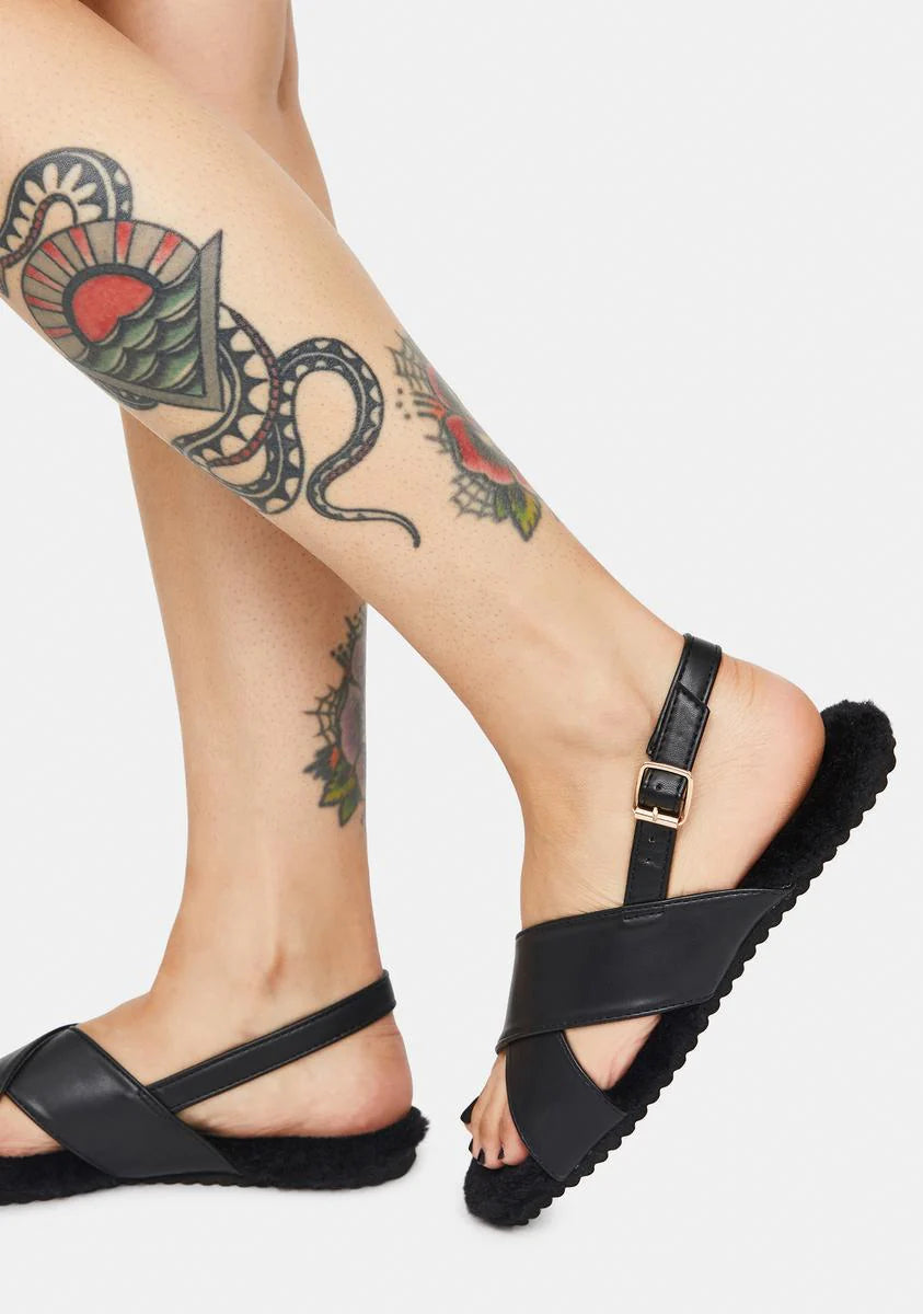 It's All Good Fuzzy Sandals